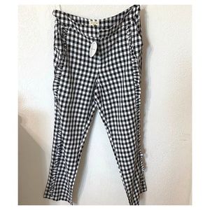 Tea & Cup black and white gingham print  pants